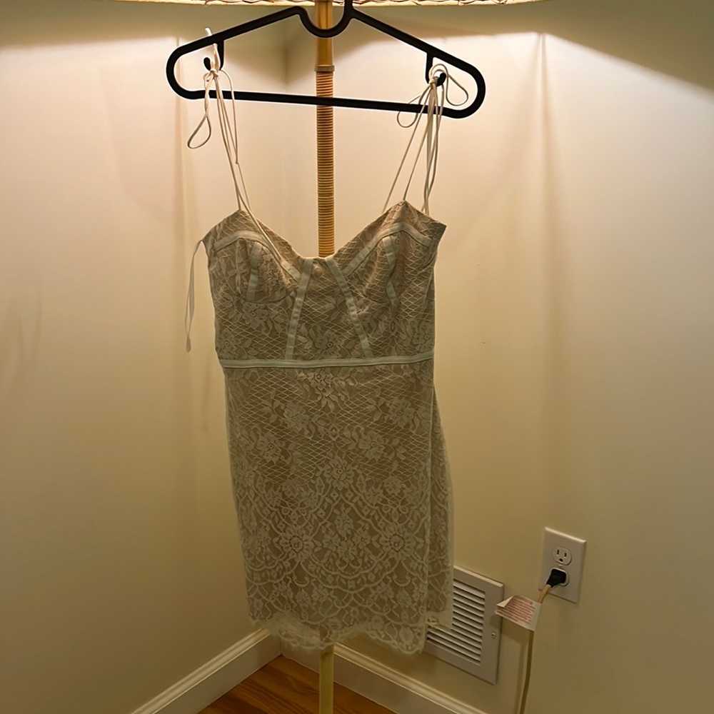LOTTIE LACE BUSTIER DRESS IN WHITE XS